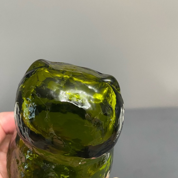 VTG Pilgrim Art Glass Forest Green Owl Hand/Mold Blown Glass Paperweight Retro - Picture 12 of 17